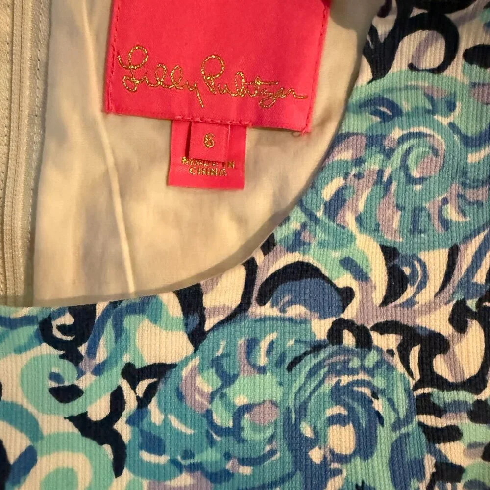 Lilly Pulitzer MILA SHIFT DRESS Light Aqua Spritz SIZE Size 6 - Picture 7 of 9